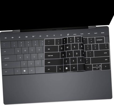 قطعتان من غطاء لوحة المفاتيح لجهاز 2025 Dell XPS 13 9345 9350 13.4 بوصة، XPS 13 9320 Plus 13.4 بوصة، Dell 16 Premium Laptop DA16250 (غير مناسب للإصدار القديم XPS 13 9350/XPS 14 9440 9450/16 9640) - أسود + شفاف in Kuwait
