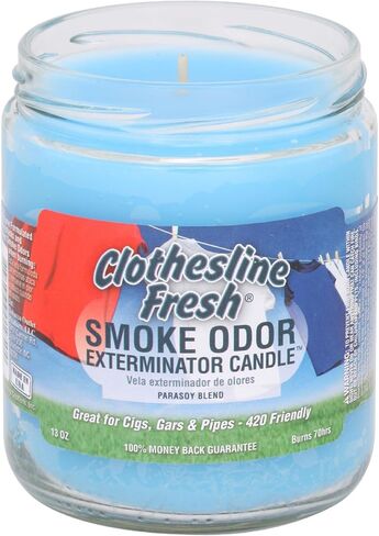 Smoke Odor Exterminator 13oz Jar Candles (Clothesline Fresh, 3) Set of Three Candles. in Saudi Arabia