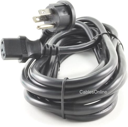CablesOnline كابل طاقة تيار متردد بزاوية قائمة مسطحة بطول 15 قدمًا NEMA 5-15P إلى IEC C13، 16 AWG، PC-31615L in Kuwait