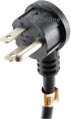 CablesOnline كابل طاقة تيار متردد بزاوية قائمة مسطحة بطول 15 قدمًا NEMA 5-15P إلى IEC C13، 16 AWG، PC-31615L in Kuwait