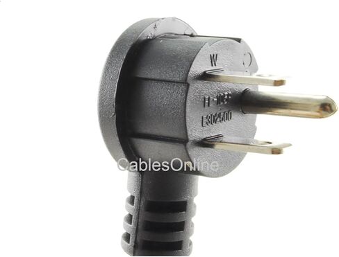 CablesOnline كابل طاقة تيار متردد بزاوية قائمة مسطحة بطول 15 قدمًا NEMA 5-15P إلى IEC C13، 16 AWG، PC-31615L in Kuwait