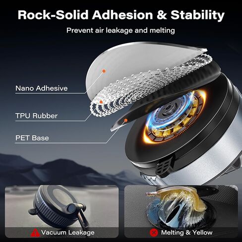 حامل الهاتف APPS2Car Gel-Lock Ultra Suction Cup مع ذراع التخميد ثنائي المحور عالي الكفاءة، حامل الهاتف الخلوي للسيارة الأكثر استقرارًا للوحة القيادة، عالمي لهاتف iPhone Samsung Google المزيد من الهواتف الذكية in Kuwait