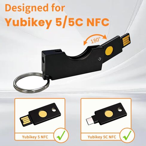  Aluminum Protective Carrying Case fits for Yubikey 5 NFC/5C NFC (Black - for Yubikey 5C NFC) in Saudi Arabia