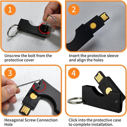  Aluminum Protective Carrying Case fits for Yubikey 5 NFC/5C NFC (Black - for Yubikey 5C NFC) in Saudi Arabia