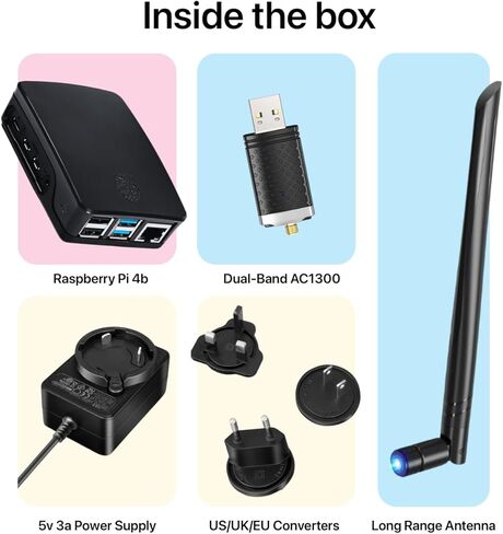 Pyramid Pi 4000 (Raspberry Pi Powered) Superfast VPN Travel Router | Dual-Band Portable WiFi Router for Travel, OpenWrt Open Source, AdGuard Built-in, RV/Business/Cruise in Saudi Arabia
