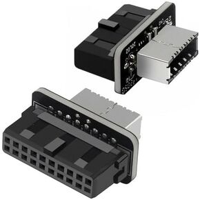 USB 3.0 20pin موصل داخلي إلى USB 3.1/3.2 Type-C 19pin أمامي I/O محول، أسود، 10 جيجابت في الثانية Gen2، التوصيل والتشغيل، ABS + هيكل معدني in Kuwait