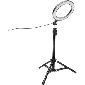 Acouto 20cm Dimmable LED Light with Tripod & Phone Holder for Photography, Live Streaming, USB Powered Lighting in Saudi Arabia