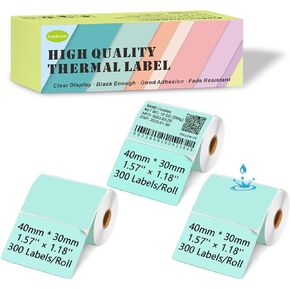 ملصقات حرارية ملونة بماكرون 40 مم × 30 مم لـ Supvan T50M Pro، Phomemo M110، 1.57 بوصة × 1.18 بوصة، ملصقات حرارية مقاومة للطقس ومقاومة للتمزق (أزرق ووردي وأصفر، 900 ورقة) in Kuwait