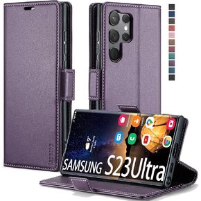 حافظة محفظة لهاتف Samsung Galaxy S23 FE 5G مع [RFID Blocking] حامل بطاقات بمسند مغناطيسي، حافظة جلدية قابلة للطي لهاتف Samsung Galaxy S23 FE 5G 6.4 بوصة (أزرق) in Kuwait