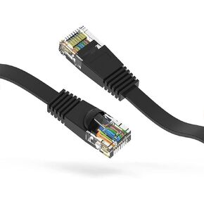 كابل شبكة إيثرنت مسطح بطول 5 أقدام Cat6، أسود، عبوة واحدة in Kuwait