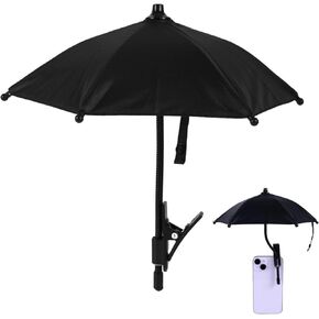 مشبك مظلة الهاتف الخليوي، قابل للتعديل مظلة الهاتف الخليوي الشمس الظل كليب غطاء الظل الصغير لحماية شاشة جهاز الهاتف المحمول من المطر الشمس (أسود) in Kuwait