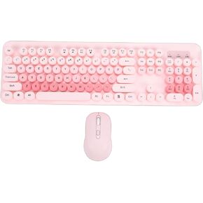 2.4GHZ Wireless Keyboard and Mouse Combo, 104 Keys Retro Punk Keyboard Compact & Silent Typewriter Mouse for PC Desktop Laptop, Plug and Play (Purple) in Kuwait
