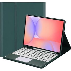 Touch Keyboard Case for Samsung Galaxy Tab S10 Lite/ S10 FE/ S9 FE 10.9 Inch/Tab S9 11 Inch, with Pencil Holder - Magnetically Detachable Touch Bluetooth Keyboard (Dark Green) in Kuwait