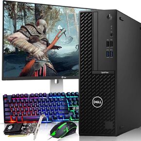 Dell OptiPlex Gaming Desktop PC SFF | Intel Core i5-10500 10th Gen | 16GB RAM | 256GB SSD | 24" Monitor | GeForce GT 1030 | WiFi | RGB Keyboard and Mouse | Gaming Computer | Windows 11 Pro (Renewed) in Kuwait