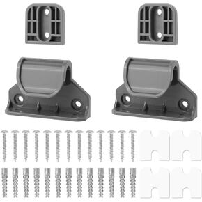 Retractable Baby Gate Replacement Parts Kit, Extension Hardware Set with 2 Latches 2 Brackets & Screws for Baby Gate Wall Mounting (Gray) in Kuwait