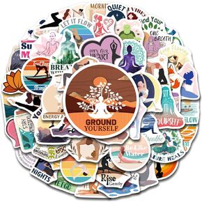 SigyoJeom 200PCS Yoga Stickers for Water Bottles Laptops Journals, Waterproof Meditation & Mindfulness Vinyl Decals, Bulk Gifts for Yoga Lovers Women Men in Kuwait