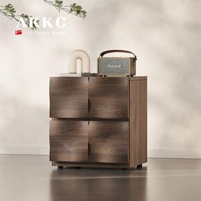 AKKC Night tables Classic Walnut Texture | Large Storage Capacity | Drawers| Easily Integrates into Nordic, Modern, or Country Style Decor in Saudi Arabia