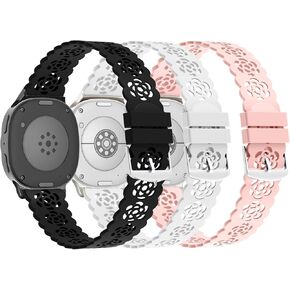 3 قطع من الأربطة الرياضية المتوافقة مع ساعة سامسونج جالاكسي 8 40 ملم/44 ملم/الكلاسيكية 46 ملم 2025، أربطة نحيفة قابلة للتنفس وردية مجوفة من السيليكون الناعم لساعة جالاكسي 8/الكلاسيكية in Kuwait