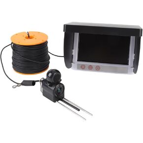 PUSOKEI Underwater Fishing Camera, Underwater Fish Finder with 5MP 1080P HD 195 Wide Angle Xamera, 4.3 Inch Screen, 164ft Cable and Storage Bag, for Ice Fishing in Kuwait