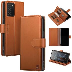 Compatible with Samsung Galaxy A03S US Wallet Case with Card Holder,RFID Blocking PU Leather Phone Case Folio Flip Shockproof TPU Protective Cover Credit Card Slots Women Men,Light Brown in Kuwait