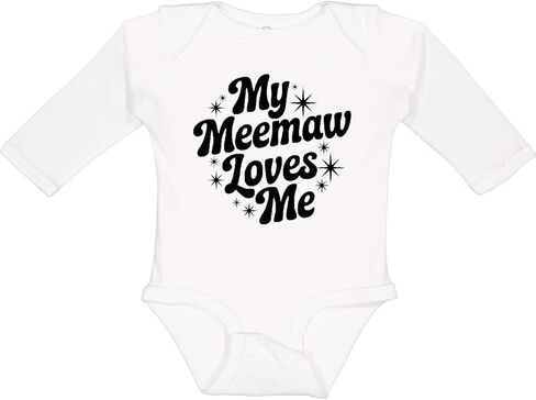 inktastic My Meemaw Loves Me Grandchild Quote Long Sleeve Creeper in Saudi Arabia