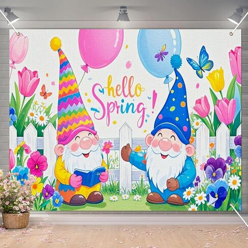 Hello Spring Backdrop 8x6ft Flower Truck Photography Background Spring Garden Party Scenic Banner for Easter Celebration Birthday Baby Shower Classroom Photo Booth Decor in Saudi Arabia