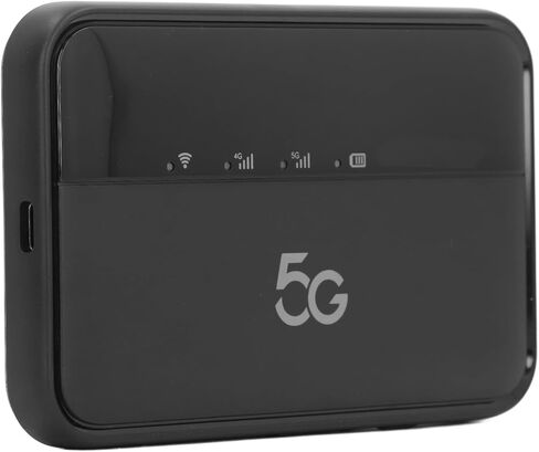 نقطة اتصال محمولة 5G WiFi6 مع فتحة بطاقة SIM نانو، سرعة سريعة، نقطة اتصال WiFi 5G متينة مزدوجة النطاق للسفر، تدعم 16 جهازًا، 10000 مللي أمبير في الساعة، شحن TypeC للمسافرين، أسود، حزمة واحدة in Kuwait