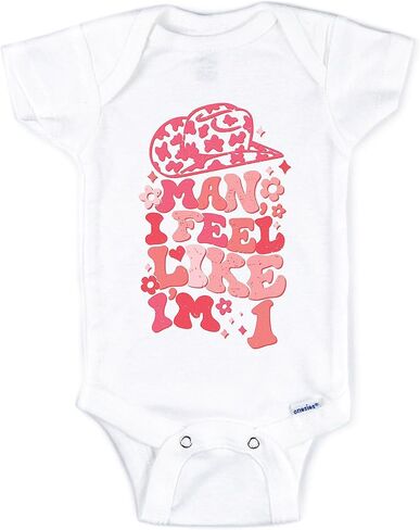 Cowgirl Baby Bodysuit, Man I Feel Like I'm One, First Birthday Gift, Western Baby Bodysuit in Saudi Arabia
