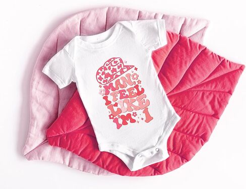Cowgirl Baby Bodysuit, Man I Feel Like I'm One, First Birthday Gift, Western Baby Bodysuit in Saudi Arabia