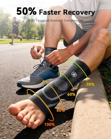 3 Pairs Ankle Brace for Women & Men,[Upgraded Ultra Breathable] Plantar Fasciitis Socks,Ankle Compression Sleeve for Achilles Tendonitis Relief, Heel Pain,Foot Pain and Swelling in Ankle Support (L) in Saudi Arabia