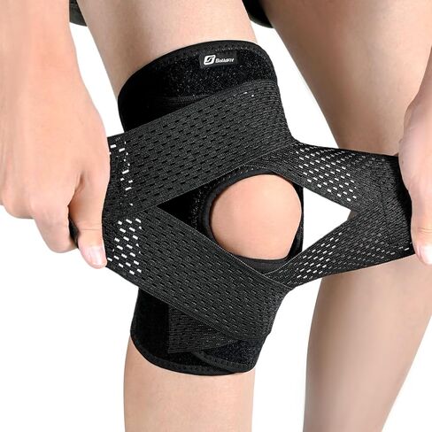 Knee Brace with Side Stabilizers for Meniscus Tear, Adjustable Knee Wrap for Pain Relief, Breathable Compression Knee Support for Knee Pain, ACL, MCL, Arthritis, Sports, Women&Men (Black, Large) in Saudi Arabia