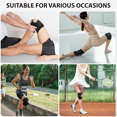 Knee Brace with Side Stabilizers for Meniscus Tear, Adjustable Knee Wrap for Pain Relief, Breathable Compression Knee Support for Knee Pain, ACL, MCL, Arthritis, Sports, Women&Men (Black, Large) in Saudi Arabia