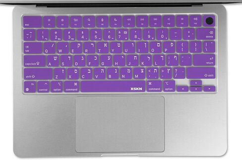 غطاء جلدي من السيليكون للوحة المفاتيح الأمريكية باللون الأرجواني من XSKN مناسب لإصدار 2021 MacBook Air MacBook Pro 13.6 15.3 14.2 16.2 بوصة مع شريحة M1 M2 M3 M4 M5 ومعرف اللمس in Saudi Arabia