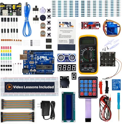 Horizon Uno Electronics Starter Kit with Video Lessons – Arduino-Compatible Board, Sensors, LEDs, Servos & More – Learn Electronics & Coding for Beginners in Saudi Arabia