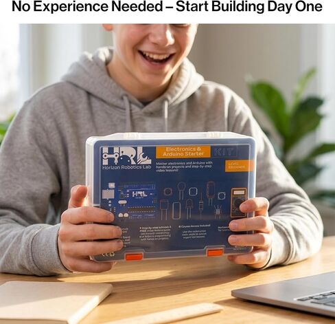 Horizon Uno Electronics Starter Kit with Video Lessons – Arduino-Compatible Board, Sensors, LEDs, Servos & More – Learn Electronics & Coding for Beginners in Saudi Arabia