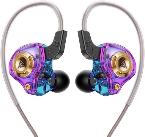 Wired Gaming Earbuds in-Ear Headphones HiFi Game Head Phones in Ear Monitors Deep Bass Sound Wired-Earbuds with 1DD 10mm Dynamic Driver Inear Earphones IEM for Music Gaming Video Calling (Purple) in Saudi Arabia
