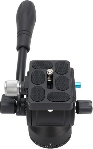 Tripod Fluid Head, 360° Panorama Aluminum Alloy Video Tripod Head with Steel Handle 3/8in Bottom Screw Hole in Saudi Arabia