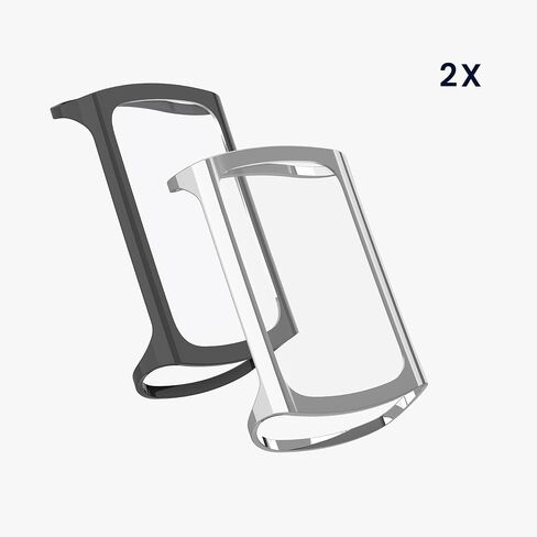 حافظة kwmobile متوافقة مع حافظة Fitbit Charge 6 / Charge 5 - 2X غطاء لتتبع اللياقة البدنية من السيليكون TPU - فضي/رمادي داكن in Kuwait