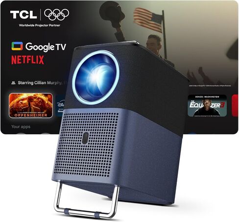 TCL A1s GTV Projector, 600 ISO Lumens, 1080P Upgraded Portable Projector, Netflix Officially Licensed, WIFI and Bluetooth, 30,000-Hour Life, Auto Focus, 2*8W Dolby Digital Audio, Up to 150'' Screen in Saudi Arabia