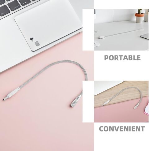 Happyyami قطعتان من ضوء لوحة المفاتيح USB ومصباح القراءة مع رقبة معدنية مرنة، ضوء ليلي LED قابل للتعديل للعناية بالعين لاستخدام الكمبيوتر المحمول والمكتب in Saudi Arabia