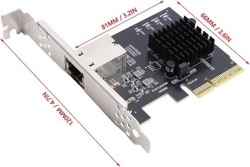 بطاقة شبكة Yunseity PCIe 4X Gigabit، محول إيثرنت بسرعة 10 جيجابت في الثانية مع شريحة RTL8127AT لخادم سطح المكتب PC NAS 10 11 in Kuwait