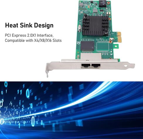 بطاقة شبكة PCIe 1G، محول إيثرنت PCI Express 2.0 X1 مع منافذ RJ45 مزدوجة، متوافق مع X4، X8، X16، دعم شريحة 82580، مع دعامة in Saudi Arabia