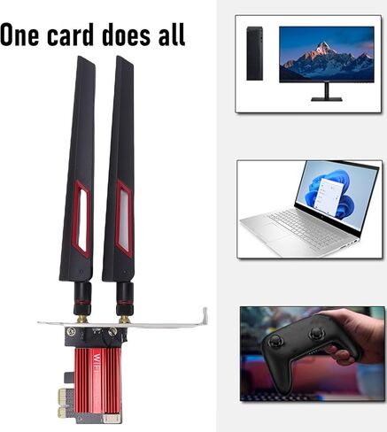 VBESTLIFE WiFi 7 PCIe WiFi Card, Bluetooth 5.4, WPA4, 802.11ax Tri Band Wireless Adapter, Ultra Low Latency, Supports for Wins 11, 10 in Saudi Arabia