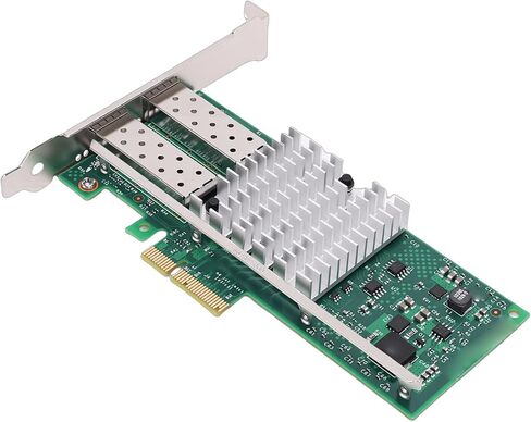 بطاقة شبكة ألياف بصرية بسرعة 10 جيجابت في الثانية من Pomya محول إيثرنت مزدوج SFP PCIe x4، شريحة 82599ES، متوافقة مع أنظمة خادم Linux VMware ESXi in Kuwait