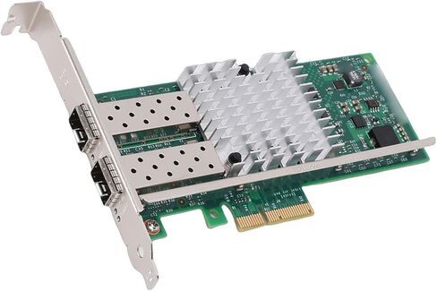 بطاقة شبكة ألياف بصرية بسرعة 10 جيجابت في الثانية من Pomya محول إيثرنت مزدوج SFP PCIe x4، شريحة 82599ES، متوافقة مع أنظمة خادم Linux VMware ESXi in Kuwait