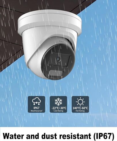 DS-2CD2387G2H-LIU 2.8 مم، كاميرا Hik Acusense 4K 8MP Color-Vu PoE IP Dome Security في الهواء الطلق مع ألوان كاملة 24/7، ضوء هجين ذكي، اكتشاف الإنسان/المركبة، 130 ديسيبل WDR، IP67، تعمل مع iVMS-4200 in Kuwait
