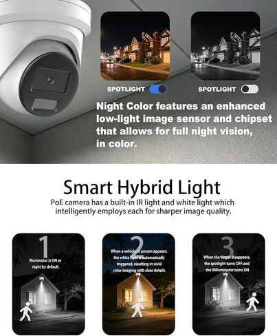 DS-2CD2387G2H-LIU 2.8 مم، كاميرا Hik Acusense 4K 8MP Color-Vu PoE IP Dome Security في الهواء الطلق مع ألوان كاملة 24/7، ضوء هجين ذكي، اكتشاف الإنسان/المركبة، 130 ديسيبل WDR، IP67، تعمل مع iVMS-4200 in Kuwait