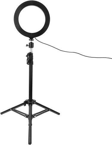 مصباح LED عاكس للضوء مقاس 20 سم من Acouto مع حامل ثلاثي القوائم وحامل هاتف للتصوير الفوتوغرافي والبث المباشر والإضاءة التي تعمل بمنفذ USB in Saudi Arabia