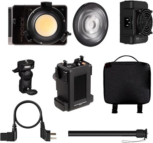ضوء فيديو LED COB بقدرة 200 واط من Aoresac، ضوء تصوير خفيف الوزن 830 جرام مع شاشة LCD 1.3 بوصة، درجة حرارة لون قابلة للتعديل للتصوير في الاستوديو الداخلي والخارجي (#1) in Kuwait
