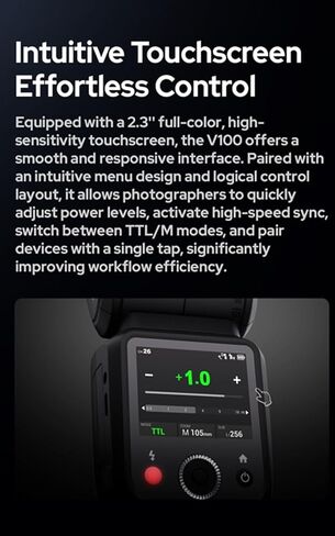 GODOX V100C Camera Flash with Godox S3 Flash Bracket for Canon,7.2V/2980mAh Lithium Battery,100Ws 2.4G TTL1/8000 HSS,1.7s Recycle Time for Canon R50 R6 Mark II R8 R10 R100 T7 etc Camera(USA Version) in Saudi Arabia